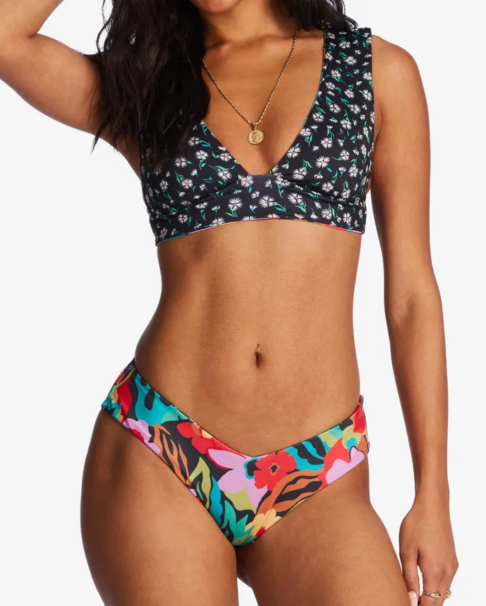 Billabong Bikinis Women Islands Away Rev Reversible Plunge Bikini Top Multi Billabong Bikinis Women Islands Away Rev Reversible Plunge Bikini Top Multi