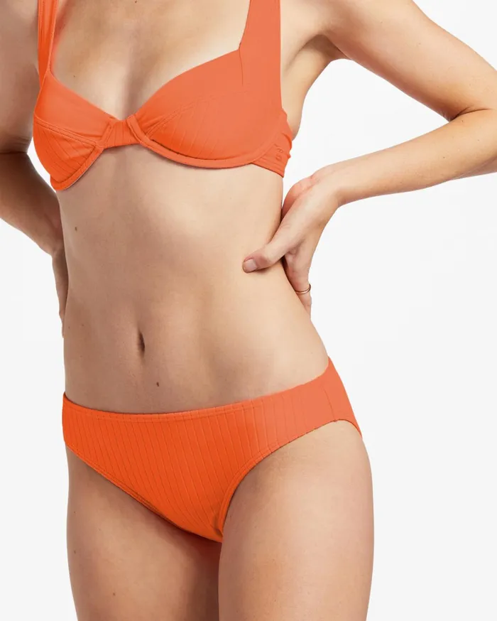 Billabong Bikinis Women Lined Up Lowrider Bikini Bottoms Poppin Peach Billabong Bikinis Women Lined Up Lowrider Bikini Bottoms Poppin Peach