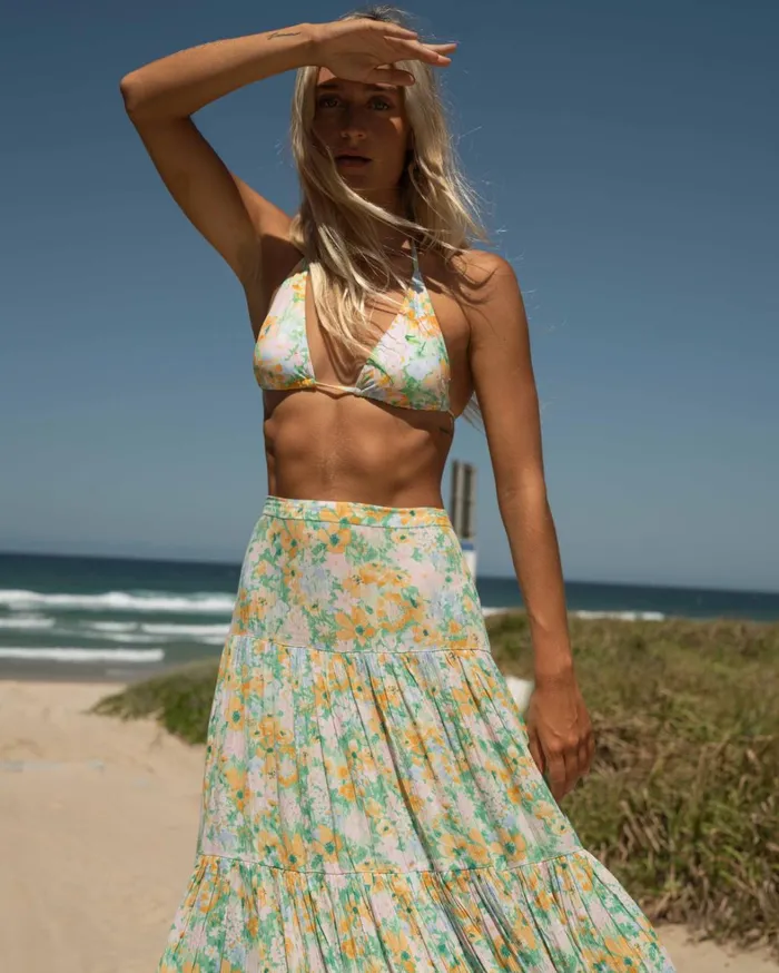 Billabong Bikinis Women Soft Rave Triangle Bikini Top Green