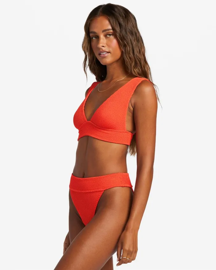 Billabong Bikinis Women Summer High Plunge Bikini Top Red Aloha Billabong Bikinis Women Summer High Plunge Bikini Top Red Aloha