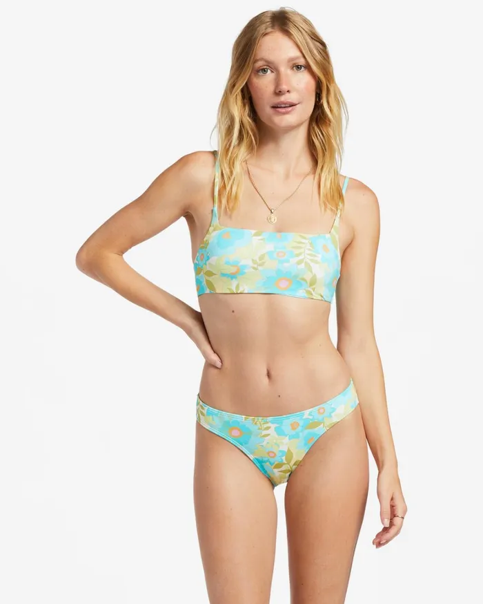 Billabong Bikinis Women Summer Sky Zoe Crop Bikini Top Multi