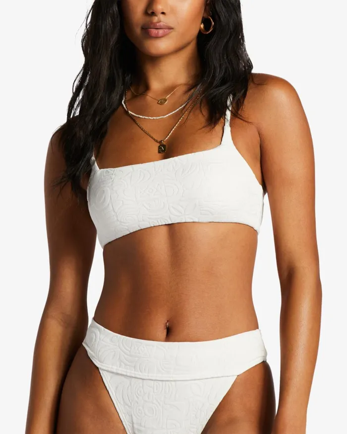 Billabong Bikinis Women Sun Trip Tiki Zoe Crop Bikini Top Salt Crystal Billabong Bikinis Women Sun Trip Tiki Zoe Crop Bikini Top Salt Crystal