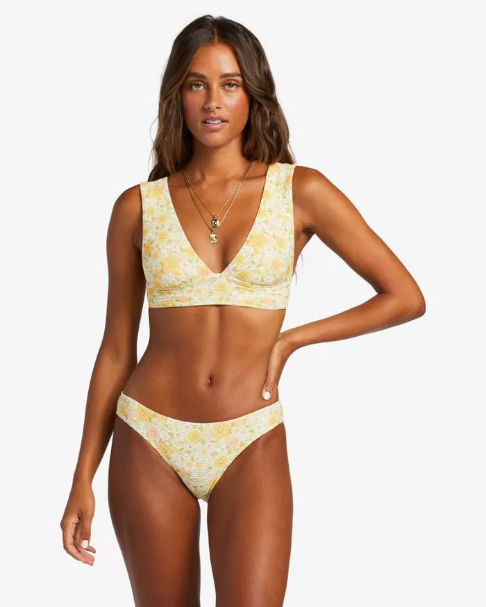 Billabong Bikinis Women Sun Worshipper Tanlines Plunge Bikini Top Multi