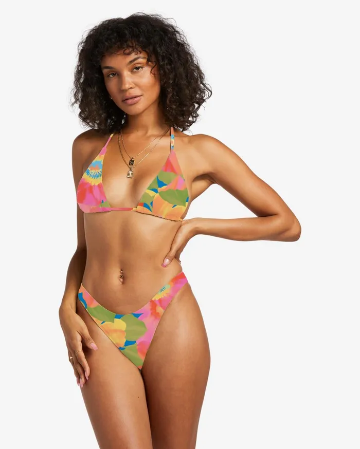 Billabong Bikinis Women Sunny Coast Multi Triangle Bikini Top Multi