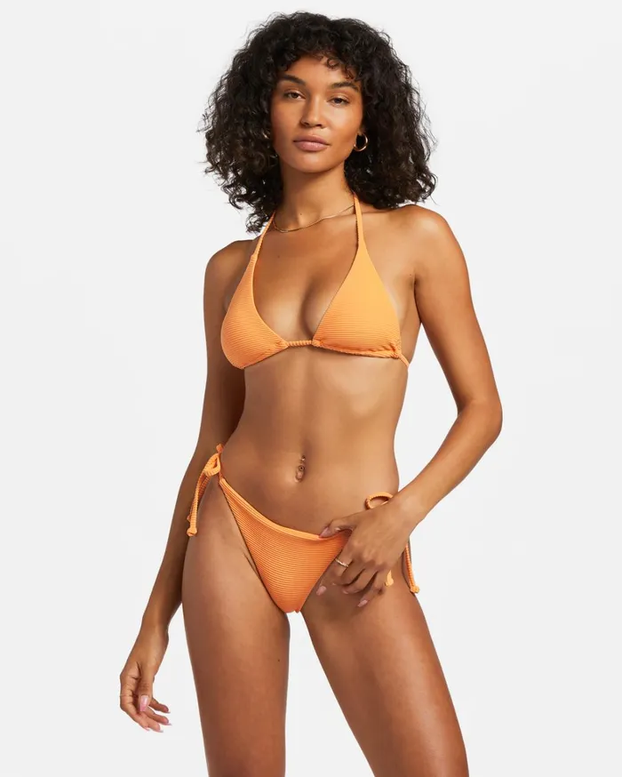 Billabong Bikinis Women Tanlines Multi Triangle Bikini Top Orange Peel