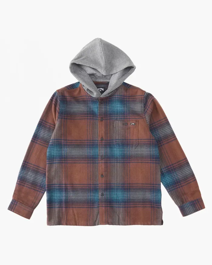 Billabong Boys039 Shirts Men Boy039s 27 Baja Hooded Flannel Shirt Port