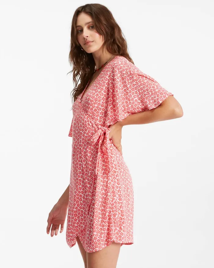 Billabong Dresses Women All For You Mini Wrap Dress Fuego Billabong Dresses Women All For You Mini Wrap Dress Fuego