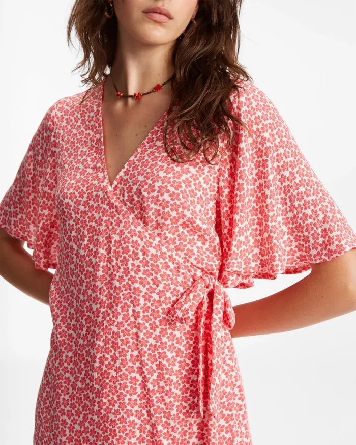 Billabong Dresses Women All For You Mini Wrap Dress Fuego Billabong Dresses Women All For You Mini Wrap Dress Fuego