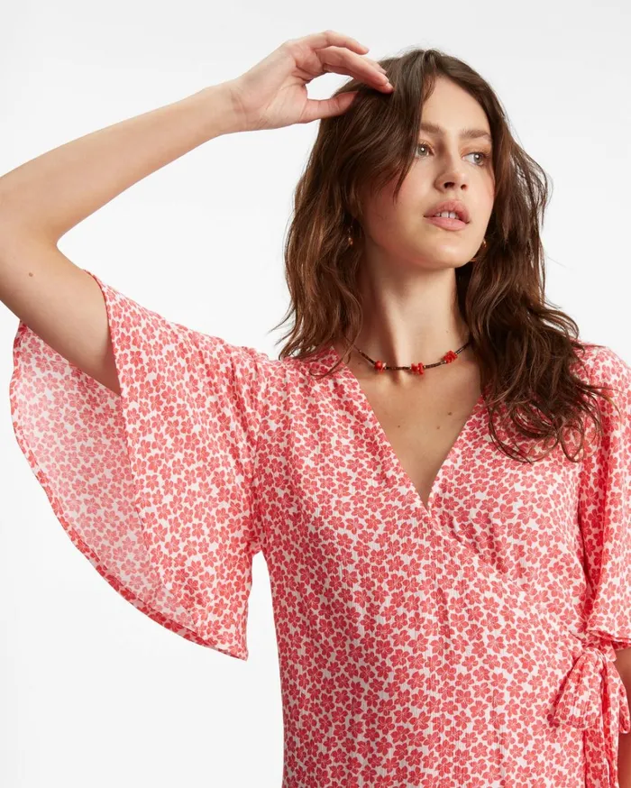 Billabong Dresses Women All For You Mini Wrap Dress Fuego Billabong Dresses Women All For You Mini Wrap Dress Fuego