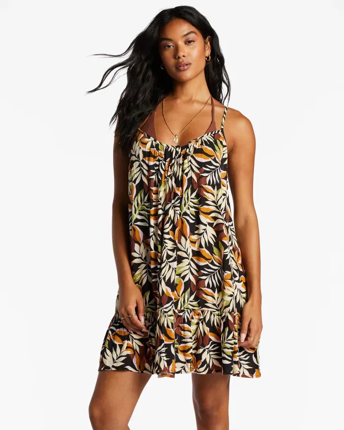 Billabong Dresses Women Beach Vibes Swim Cover Up Black Pebble