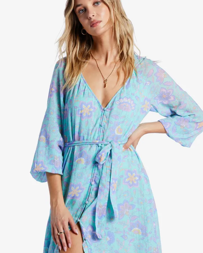 Billabong Dresses Women Daring Heart Maxi Dress Tropical Blue Billabong Dresses Women Daring Heart Maxi Dress Tropical Blue