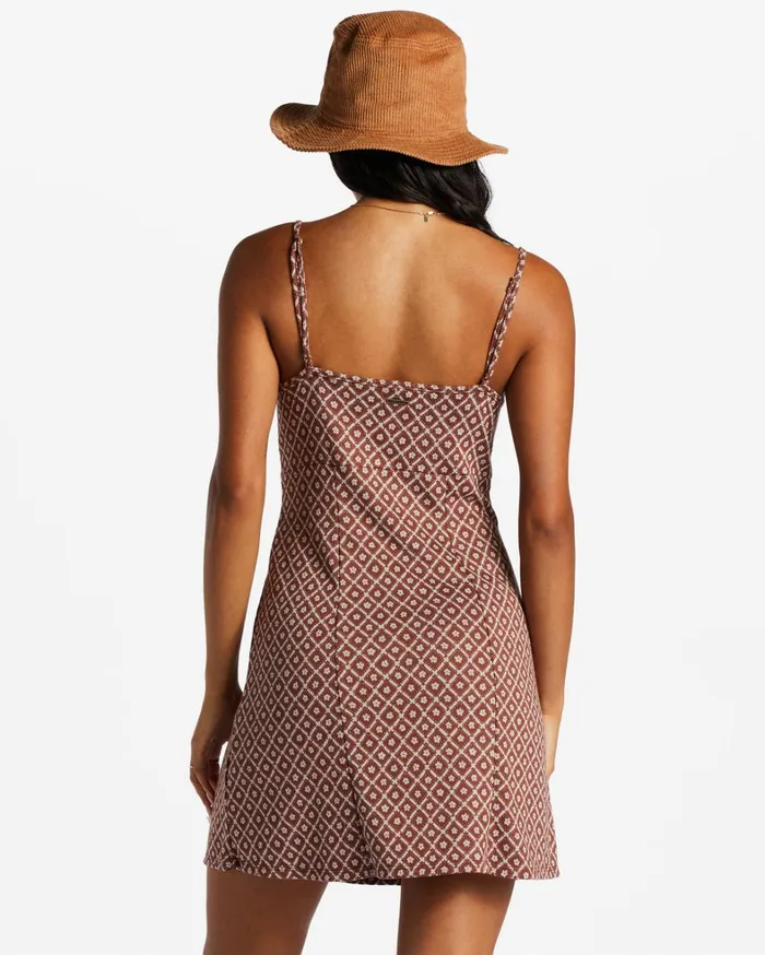Billabong Dresses Women Diamond Flowers Mini Dress Mocha Billabong Dresses Women Diamond Flowers Mini Dress Mocha