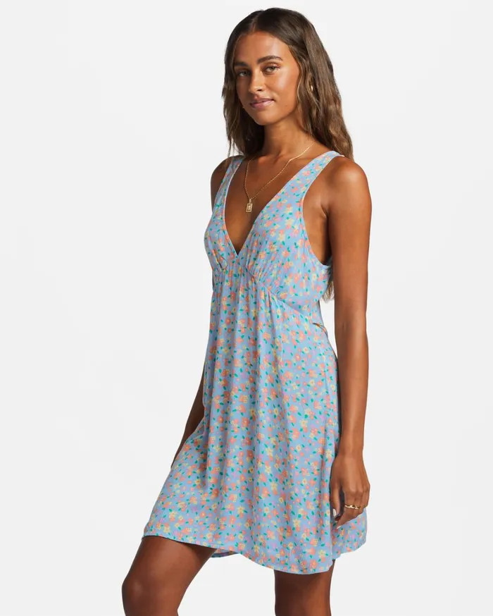 Billabong Dresses Women Feel The Love Mini Dress Summer Sky Billabong Dresses Women Feel The Love Mini Dress Summer Sky