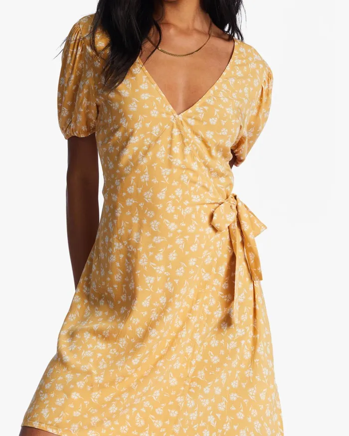 Billabong Dresses Women Hot Tropics Mini Wrap Dress Goldie Billabong Dresses Women Hot Tropics Mini Wrap Dress Goldie