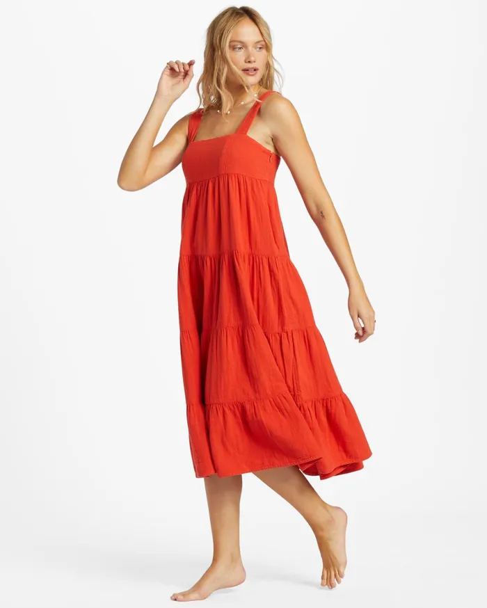 Billabong Dresses Women Linda Midi Dress Red Aloha Billabong Dresses Women Linda Midi Dress Red Aloha