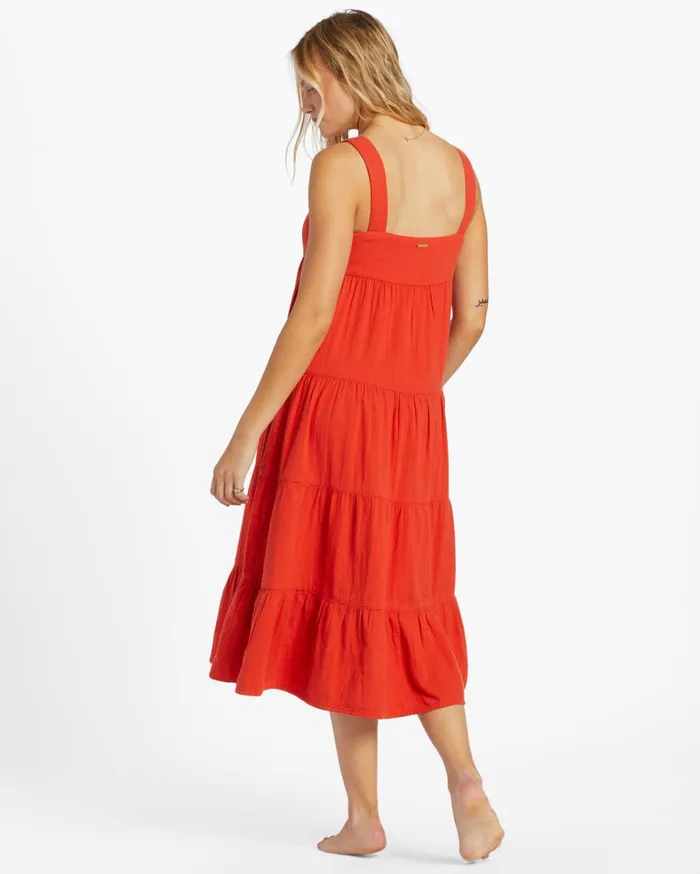 Billabong Dresses Women Linda Midi Dress Red Aloha Billabong Dresses Women Linda Midi Dress Red Aloha