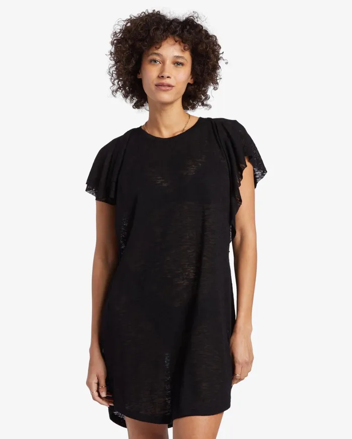 Billabong Dresses Women Out For Waves CoverUp Dress Black Pebble
