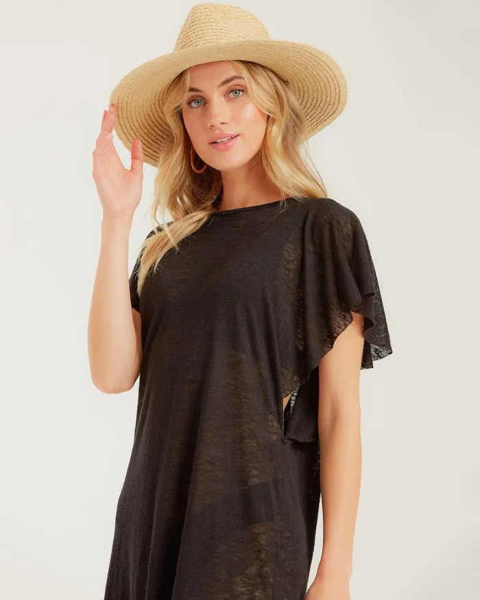 Billabong Dresses Women Out For Waves CoverUp Dress Black Pebble Billabong Dresses Women Out For Waves CoverUp Dress Black Pebble