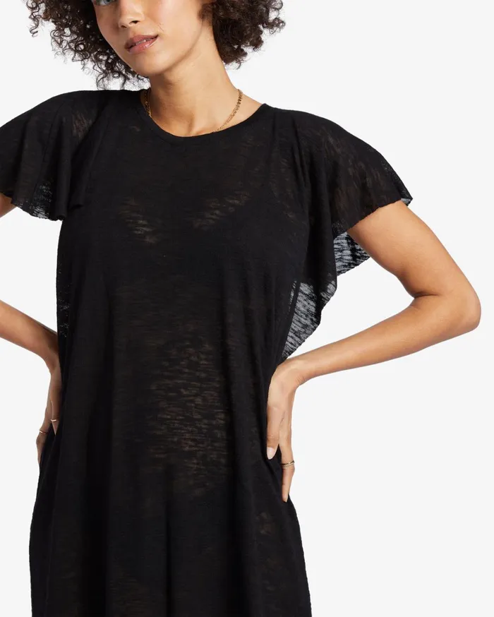 Billabong Dresses Women Out For Waves CoverUp Dress Black Pebble Billabong Dresses Women Out For Waves CoverUp Dress Black Pebble