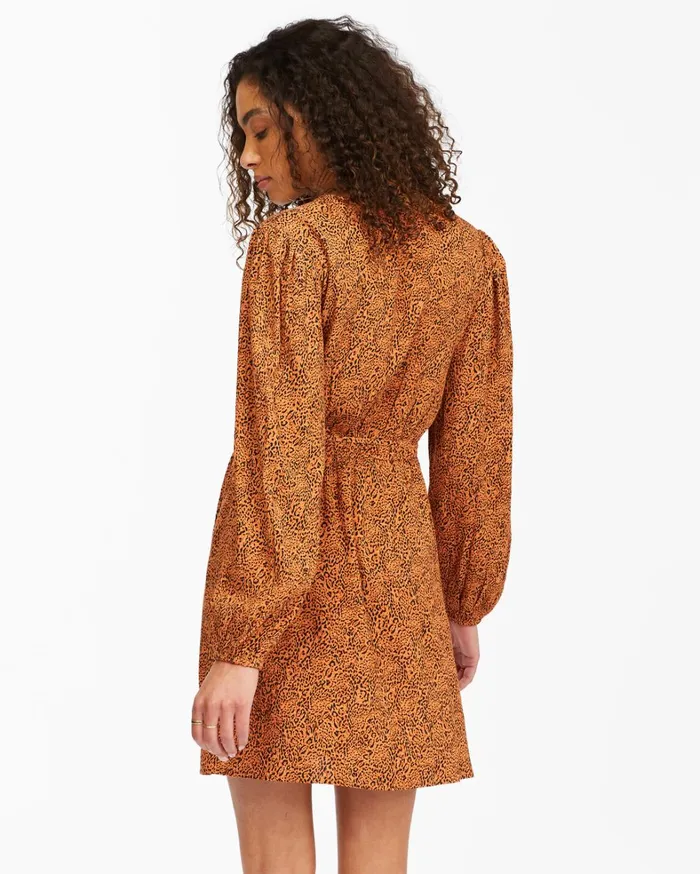 Billabong Dresses Women Spring Romance Mini Wrap Dress Toffee Billabong Dresses Women Spring Romance Mini Wrap Dress Toffee