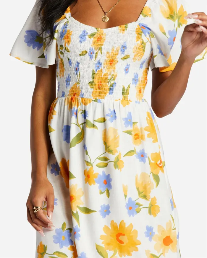 Billabong Dresses Women Sweet Side Mini Dress Salt Crystal Billabong Dresses Women Sweet Side Mini Dress Salt Crystal
