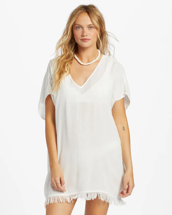 Billabong Dresses Women Walk Away Tunic Top Salt Crystal 1