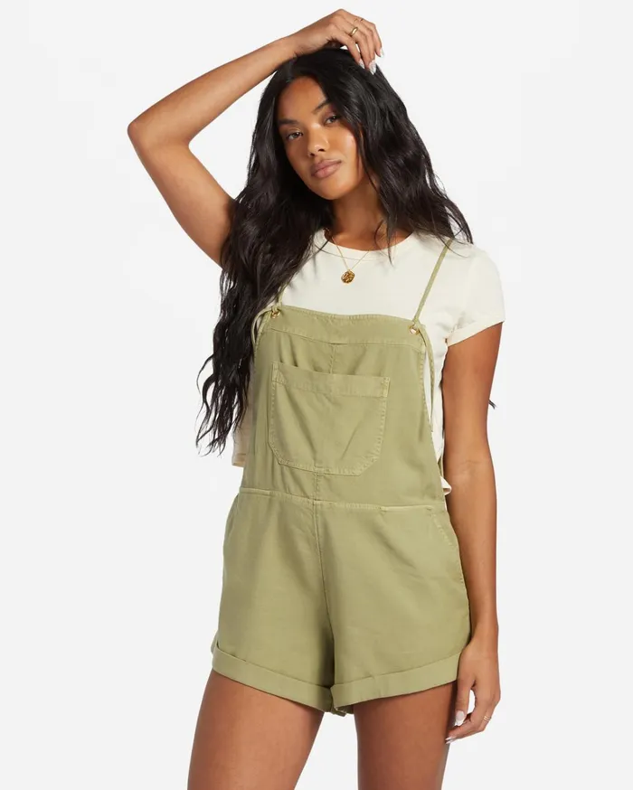 Billabong Dresses Women Wild Pursuit Romper Avocado Billabong Dresses Women Wild Pursuit Romper Avocado