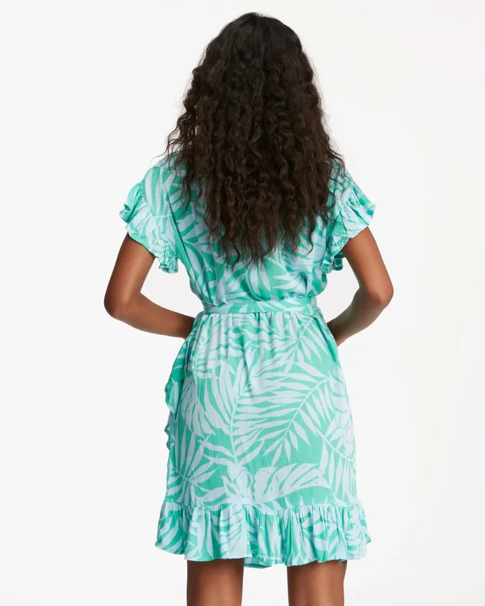 Billabong Dresses Women Wrap And Roll Woven Dress Tropical Green Billabong Dresses Women Wrap And Roll Woven Dress Tropical Green