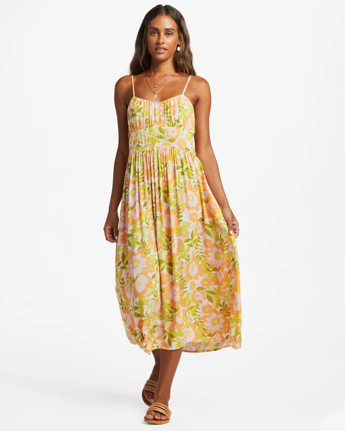 Billabong Dresses Women Your Babe Midi Dress Orange Peel