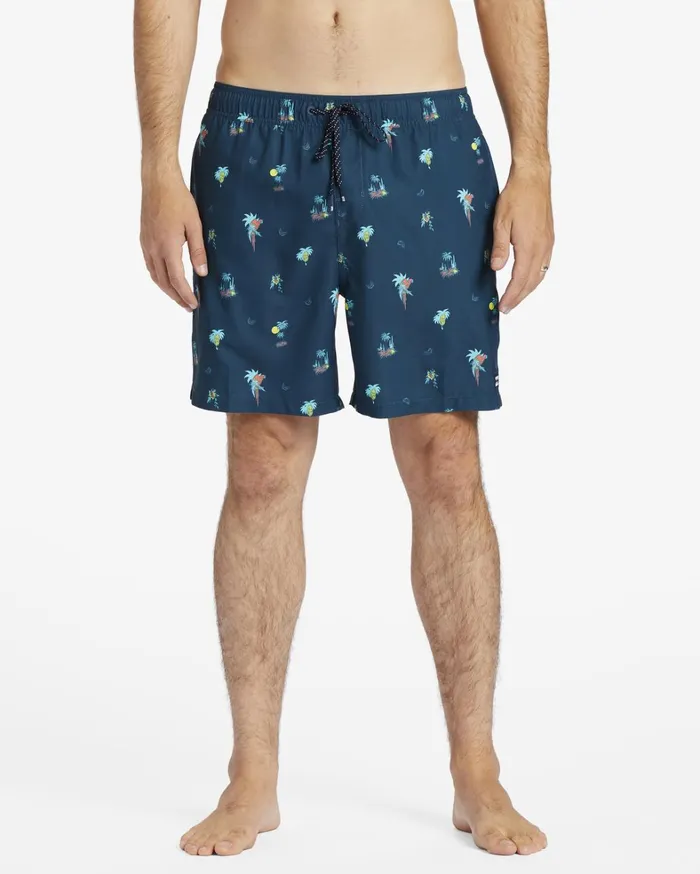 Billabong Elastic Waist Boardshorts Men Vacay Layback 17034 Boardshorts Navy Billabong Elastic Waist Boardshorts Men Vacay Layback 17034 Boardshorts Navy