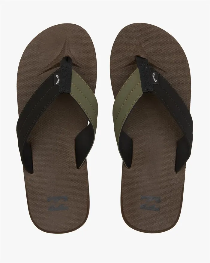 Billabong Flip Flops Men All Day Impact SlipOn Sandals Chocolate