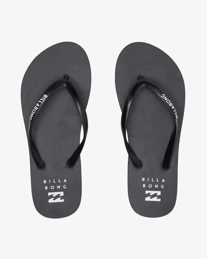 Billabong Flip Flops Women Dama Rubber Flip Flop Sandals Black White 2