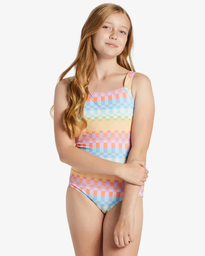 Billabong Girls039 Swimwear Women Girl039s Paradise Check OnePiece Swimsuit Multi Billabong Girls039 Swimwear Women Girl039s Paradise Check OnePiece Swimsuit Multi