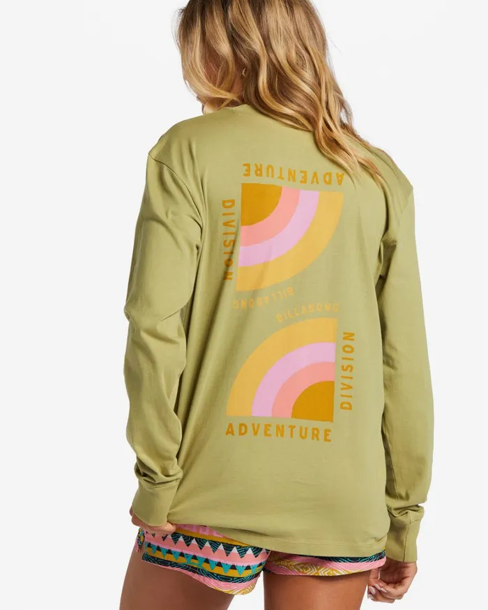 Billabong Graphic Tees and Tanks Women ADiv Long Sleeve TShirt Cedar Billabong Graphic Tees and Tanks Women ADiv Long Sleeve TShirt Cedar