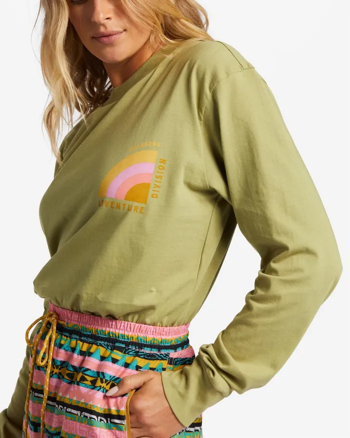 Billabong Graphic Tees and Tanks Women ADiv Long Sleeve TShirt Cedar Billabong Graphic Tees and Tanks Women ADiv Long Sleeve TShirt Cedar