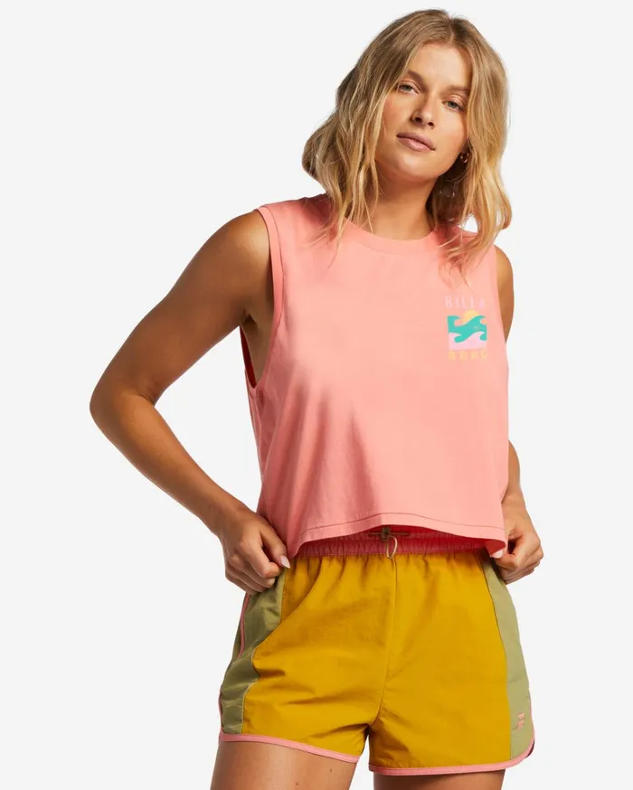 Billabong Graphic Tees and Tanks Women ADiv Tank Top Sweet Coral