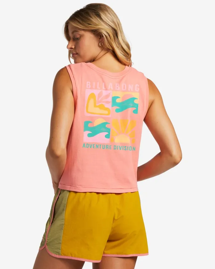 Billabong Graphic Tees and Tanks Women ADiv Tank Top Sweet Coral Billabong Graphic Tees and Tanks Women ADiv Tank Top Sweet Coral