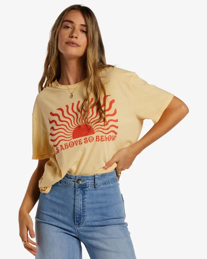 Billabong Graphic Tees and Tanks Women As Above So Below TShirt Buttermilk