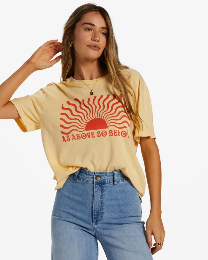 Billabong Graphic Tees and Tanks Women As Above So Below TShirt Buttermilk Billabong Graphic Tees and Tanks Women As Above So Below TShirt Buttermilk