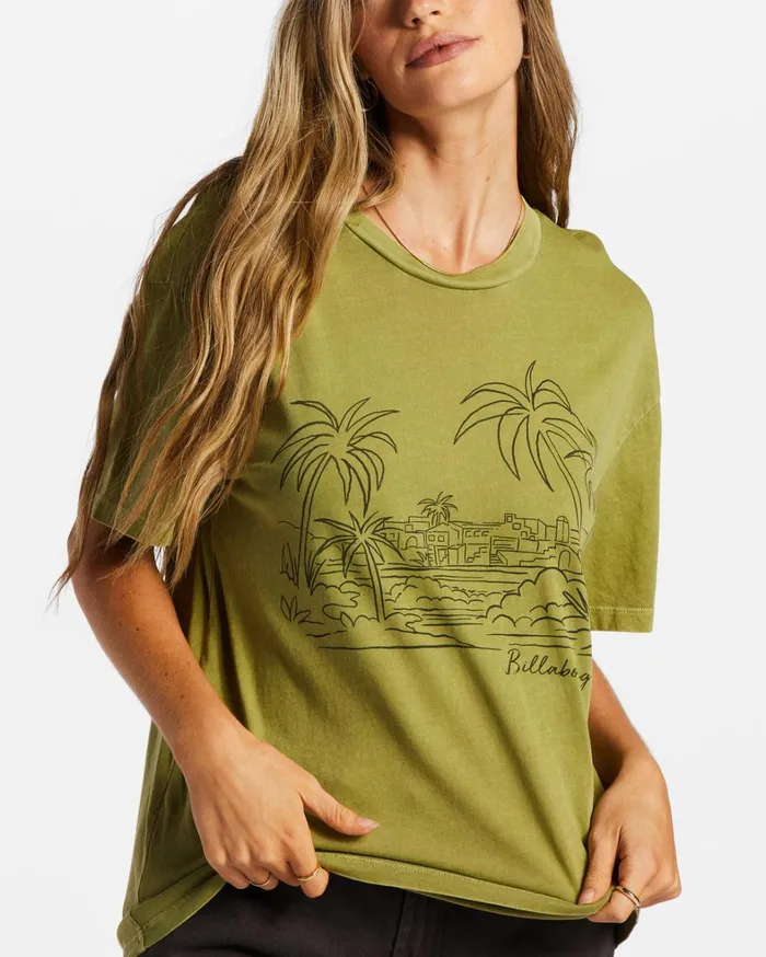 Billabong Graphic Tees and Tanks Women City Of Palms TShirt Green Eyes Billabong Graphic Tees and Tanks Women City Of Palms TShirt Green Eyes