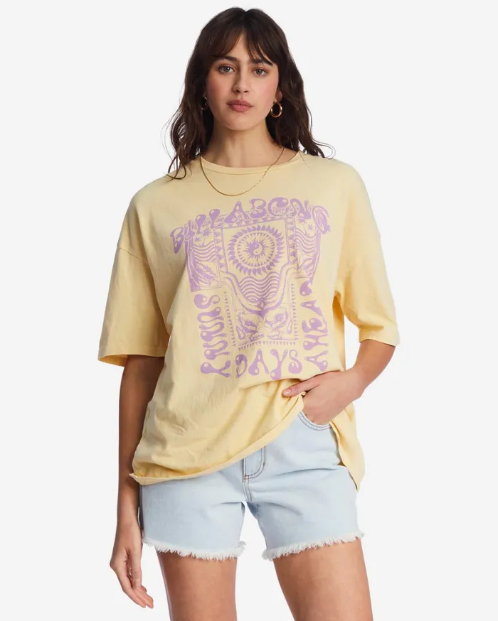Billabong Graphic Tees and Tanks Women Future Is Bright Oversized TShirt Peach Punch Billabong Graphic Tees and Tanks Women Future Is Bright Oversized TShirt Peach Punch