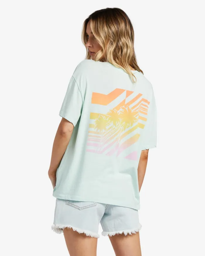 Billabong Graphic Tees and Tanks Women Good Tides Oversized TShirt Soft Mint Billabong Graphic Tees and Tanks Women Good Tides Oversized TShirt Soft Mint