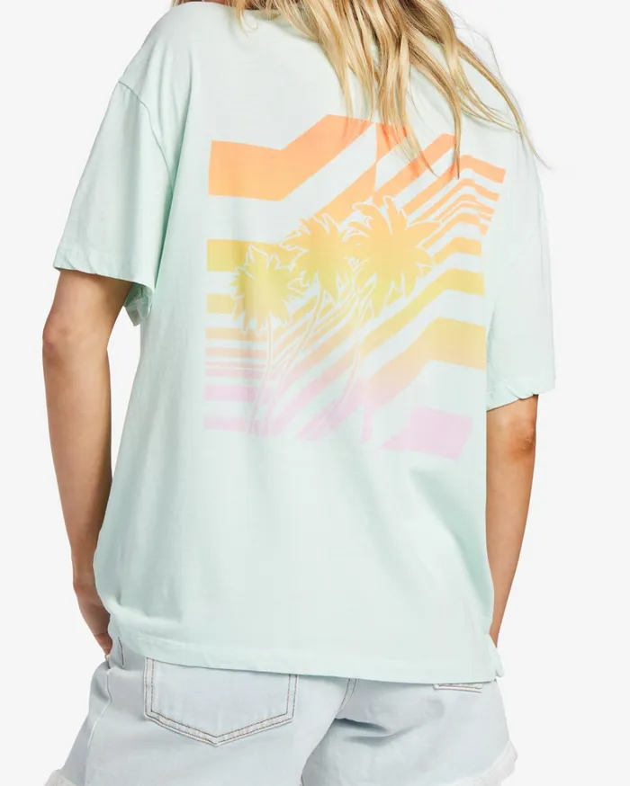 Billabong Graphic Tees and Tanks Women Good Tides Oversized TShirt Soft Mint Billabong Graphic Tees and Tanks Women Good Tides Oversized TShirt Soft Mint