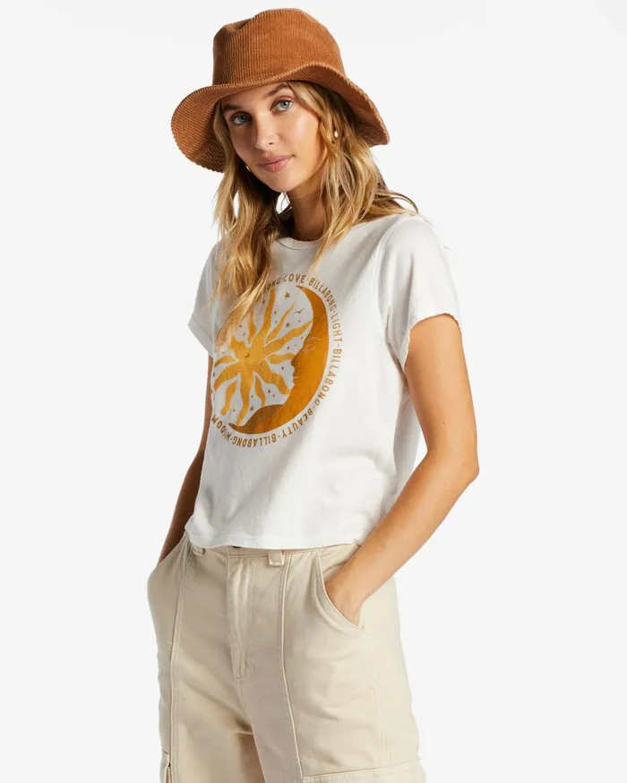 Billabong Graphic Tees and Tanks Women Love And Light Boxy Top Salt Crystal Billabong Graphic Tees and Tanks Women Love And Light Boxy Top Salt Crystal