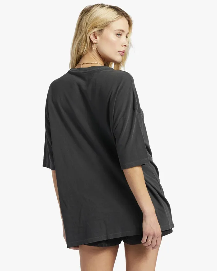 Billabong Graphic Tees and Tanks Women Midnight Dancer Oversized TShirt Off Black Billabong Graphic Tees and Tanks Women Midnight Dancer Oversized TShirt Off Black