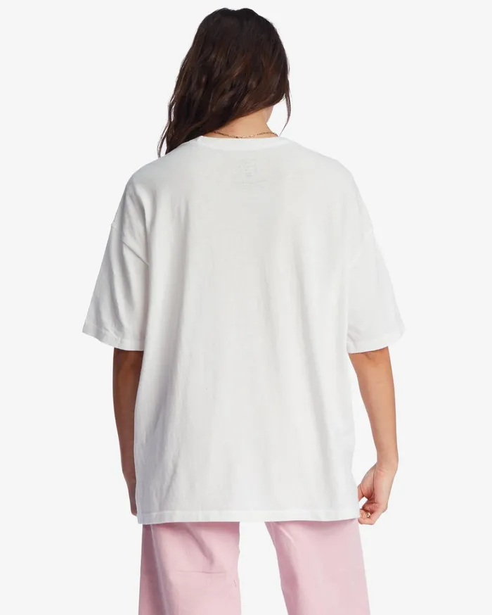 Billabong Graphic Tees and Tanks Women Peace And Love Oversized TShirt Salt Crystal Billabong Graphic Tees and Tanks Women Peace And Love Oversized TShirt Salt Crystal