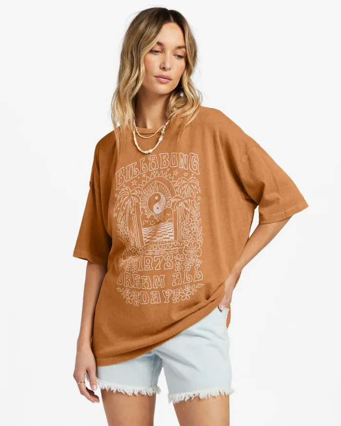 Billabong Graphic Tees and Tanks Women Shine For You Oversized TShirt Summer Spice Billabong Graphic Tees and Tanks Women Shine For You Oversized TShirt Summer Spice