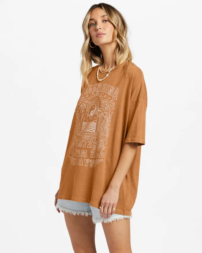 Billabong Graphic Tees and Tanks Women Shine For You Oversized TShirt Summer Spice Billabong Graphic Tees and Tanks Women Shine For You Oversized TShirt Summer Spice