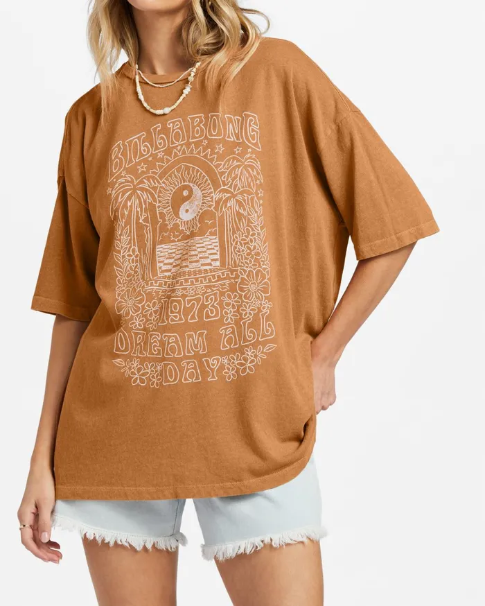 Billabong Graphic Tees and Tanks Women Shine For You Oversized TShirt Summer Spice Billabong Graphic Tees and Tanks Women Shine For You Oversized TShirt Summer Spice