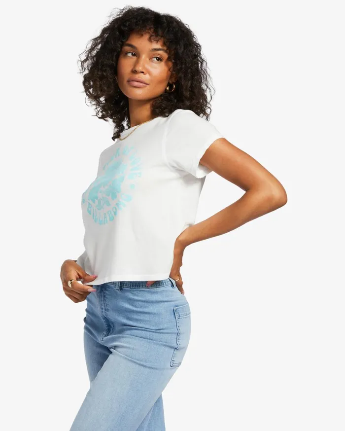 Billabong Graphic Tees and Tanks Women Summer Of Love TShirt Salt Crystal Billabong Graphic Tees and Tanks Women Summer Of Love TShirt Salt Crystal